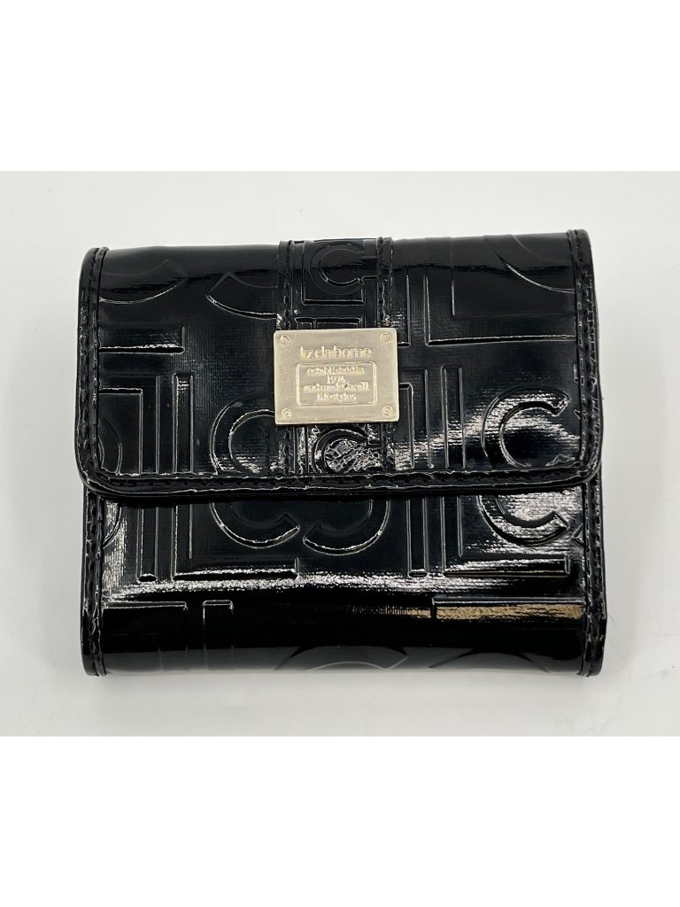 Liz Claiborne Bifold Wallet Patent Leather Black Pre Owned